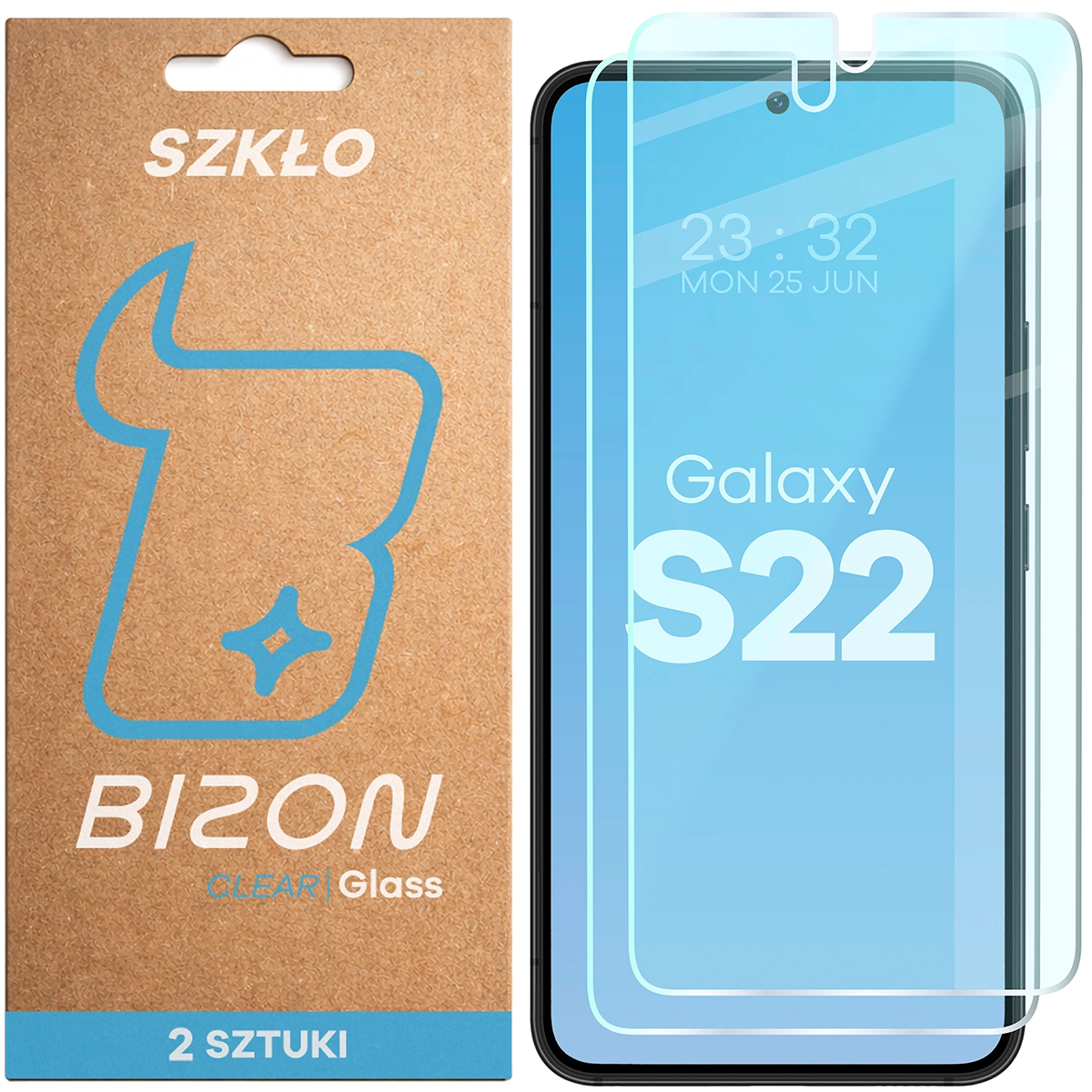 Szkło hartowane Bizon Glass Clear Duo do Samsung Galaxy S22, 2 sztuki